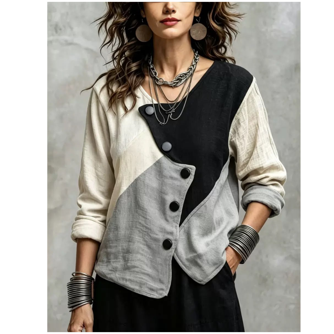 Women's Colorful Asymmetric Knit Sweater