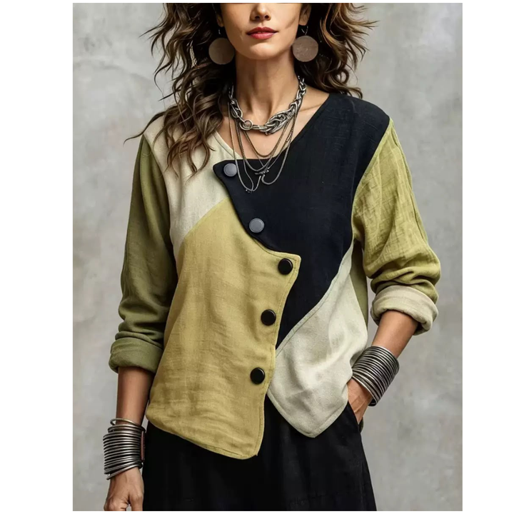 Women's Colorful Asymmetric Knit Sweater