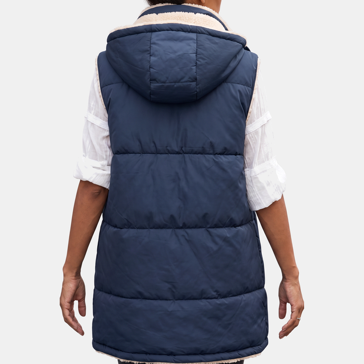 Women's Reversible Sherpa Fleece Sleeveless Vest