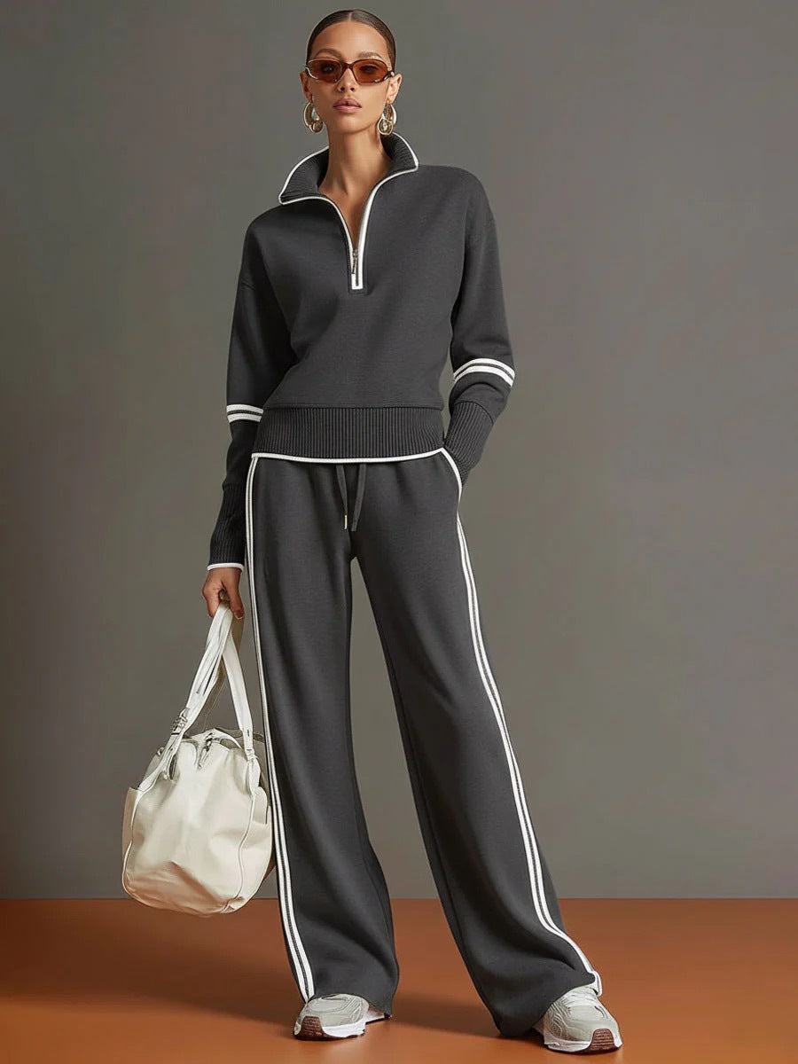 Women's Two-Piece Quarter-Zip Tracksuit Set