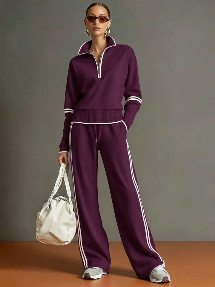 Women's Two-Piece Quarter-Zip Tracksuit Set