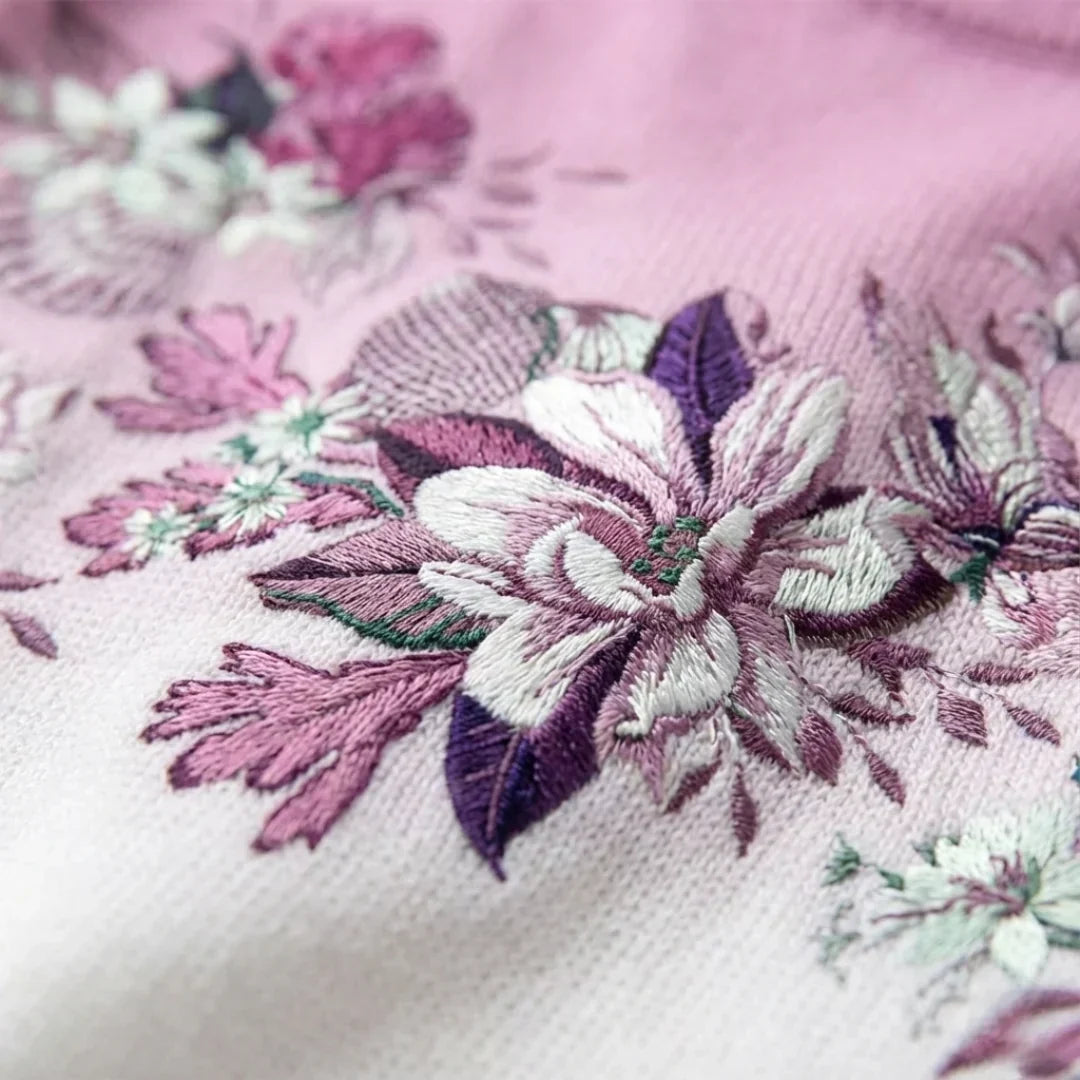 Alba | Floral Cotton Mock Neck Sweater