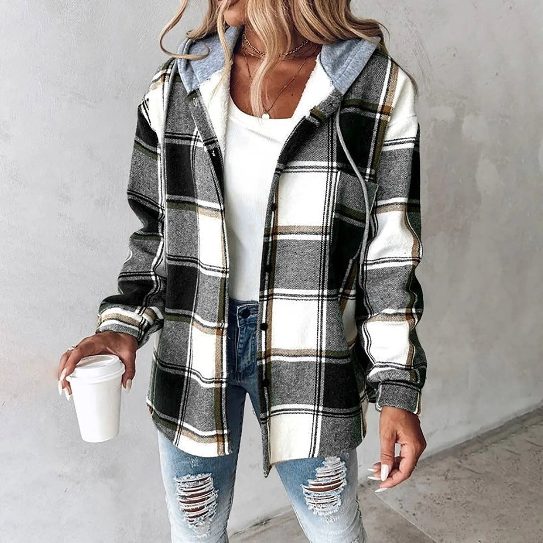 Amalia™ | Women's Hooded Plaid Shirt Jacket