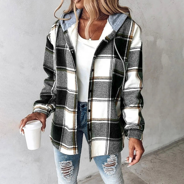 Amalia™ | Women's Hooded Plaid Shirt Jacket