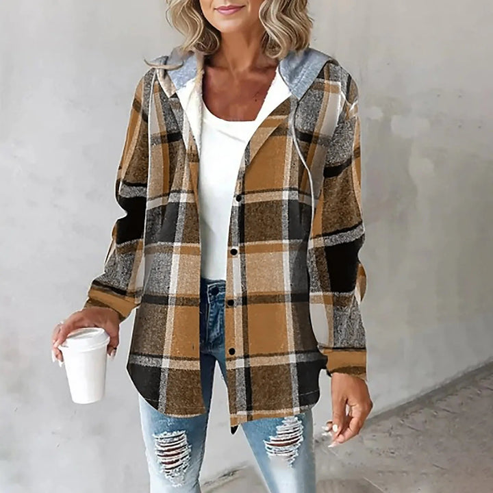 Amalia™ | Women's Hooded Plaid Shirt Jacket