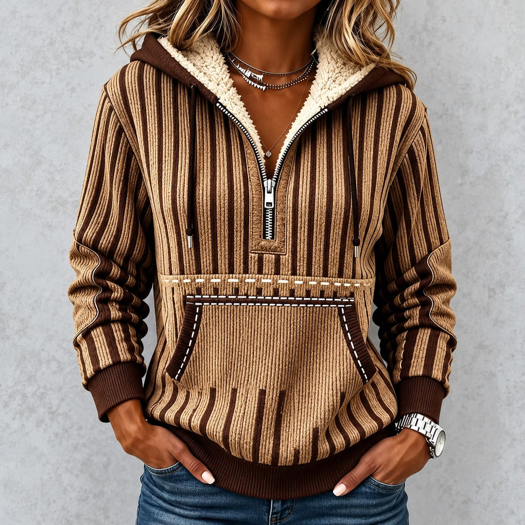 Esme | Sherpa Collar Half-Zip Sweater
