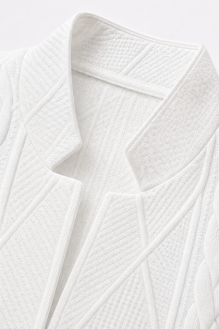 Women's Textured Knit Open-Front Stand-Collar Blazer