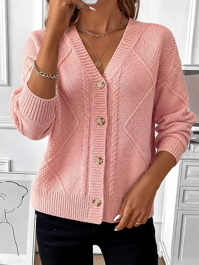Women's Vintage Cable-Knit Button Cardigan