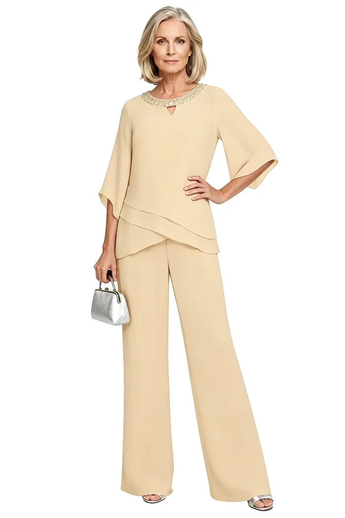 Sophisticated Wide-Leg Formal Pant Set