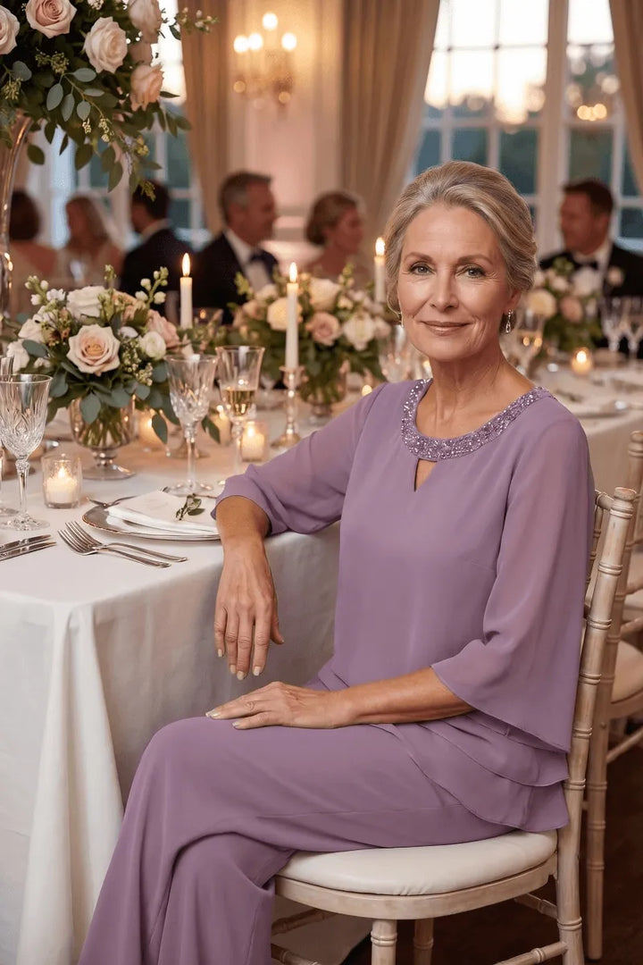 Sophisticated Wide-Leg Formal Pant Set