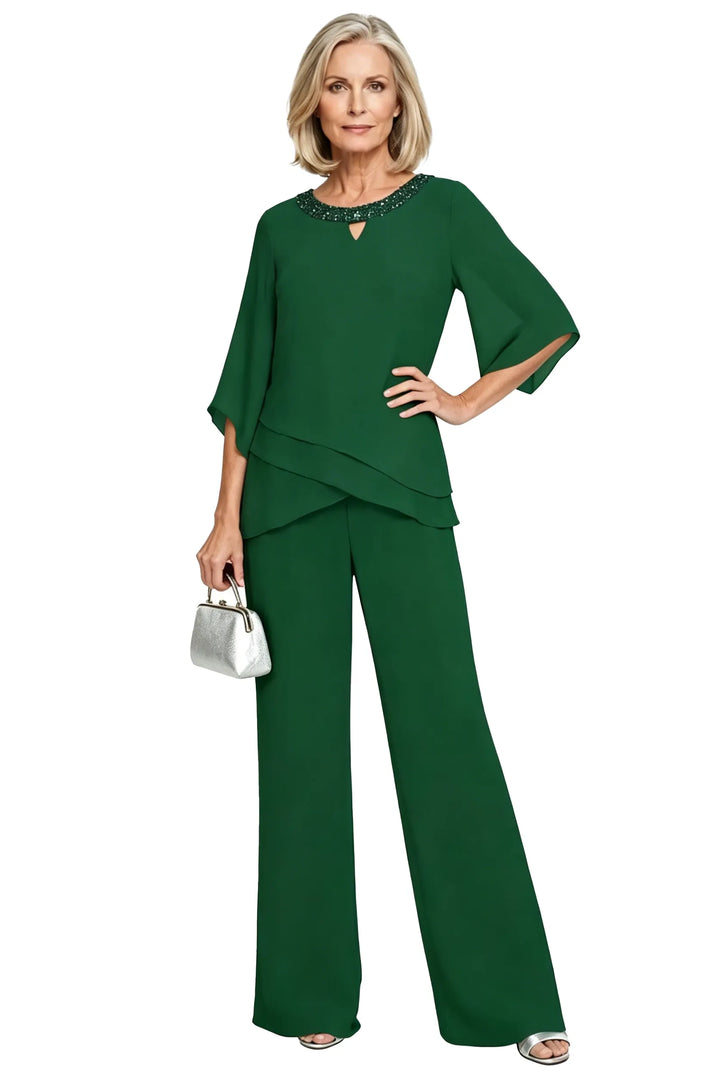Sophisticated Wide-Leg Formal Pant Set