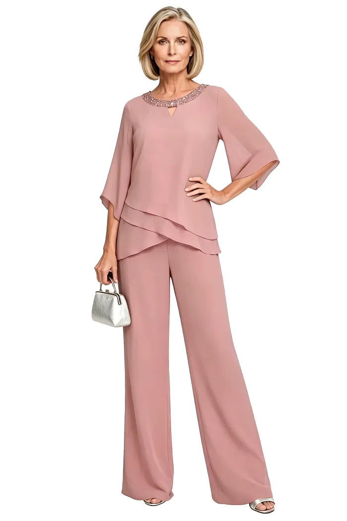 Sophisticated Wide-Leg Formal Pant Set