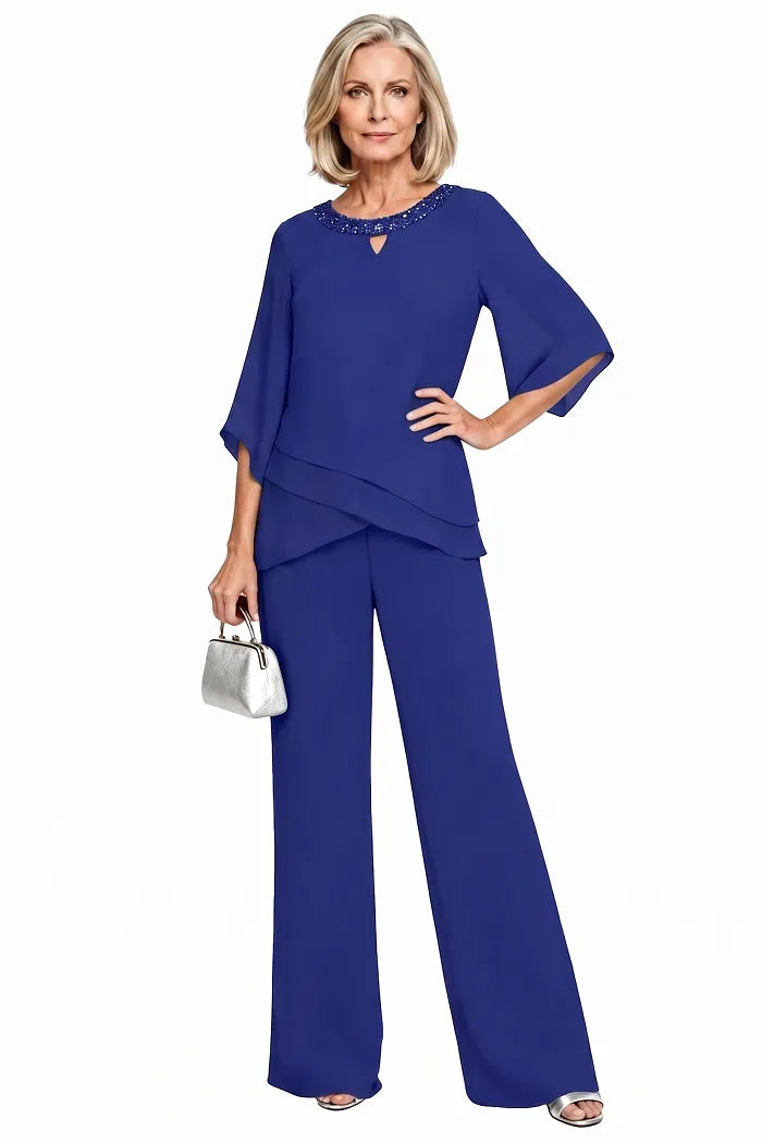 Sophisticated Wide-Leg Formal Pant Set