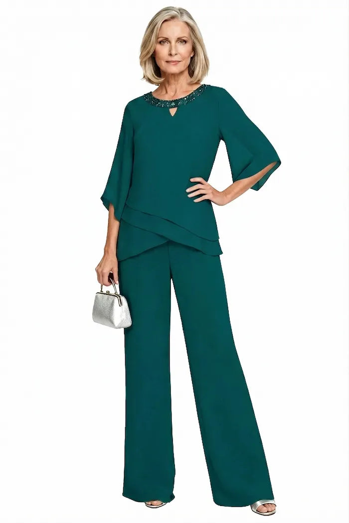 Sophisticated Wide-Leg Formal Pant Set