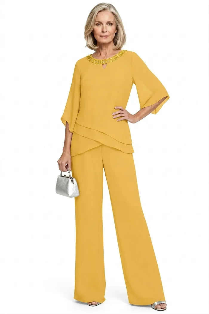 Sophisticated Wide-Leg Formal Pant Set