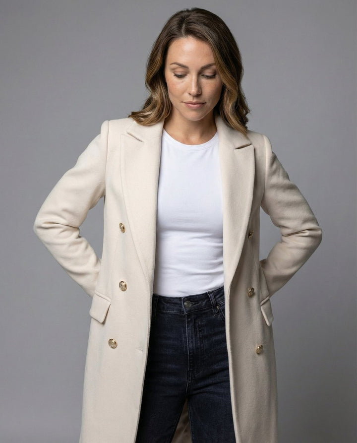 Women's Long Double-Breasted Coat