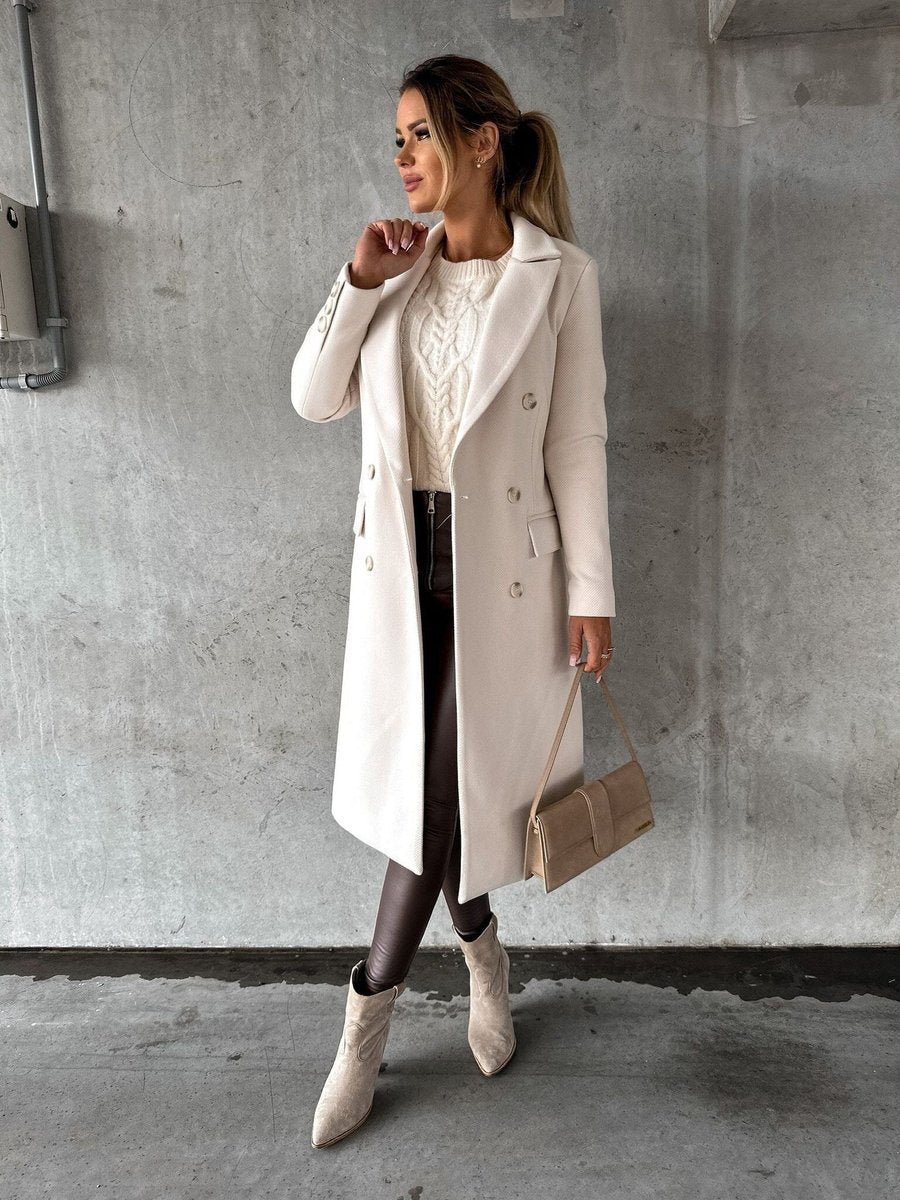 Women's Long Double-Breasted Coat